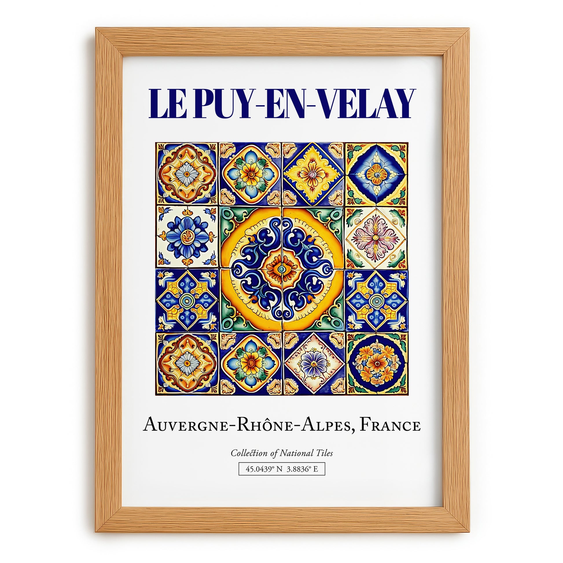 Le Puy-en-Velay, France – Travel Print, set in oak frame