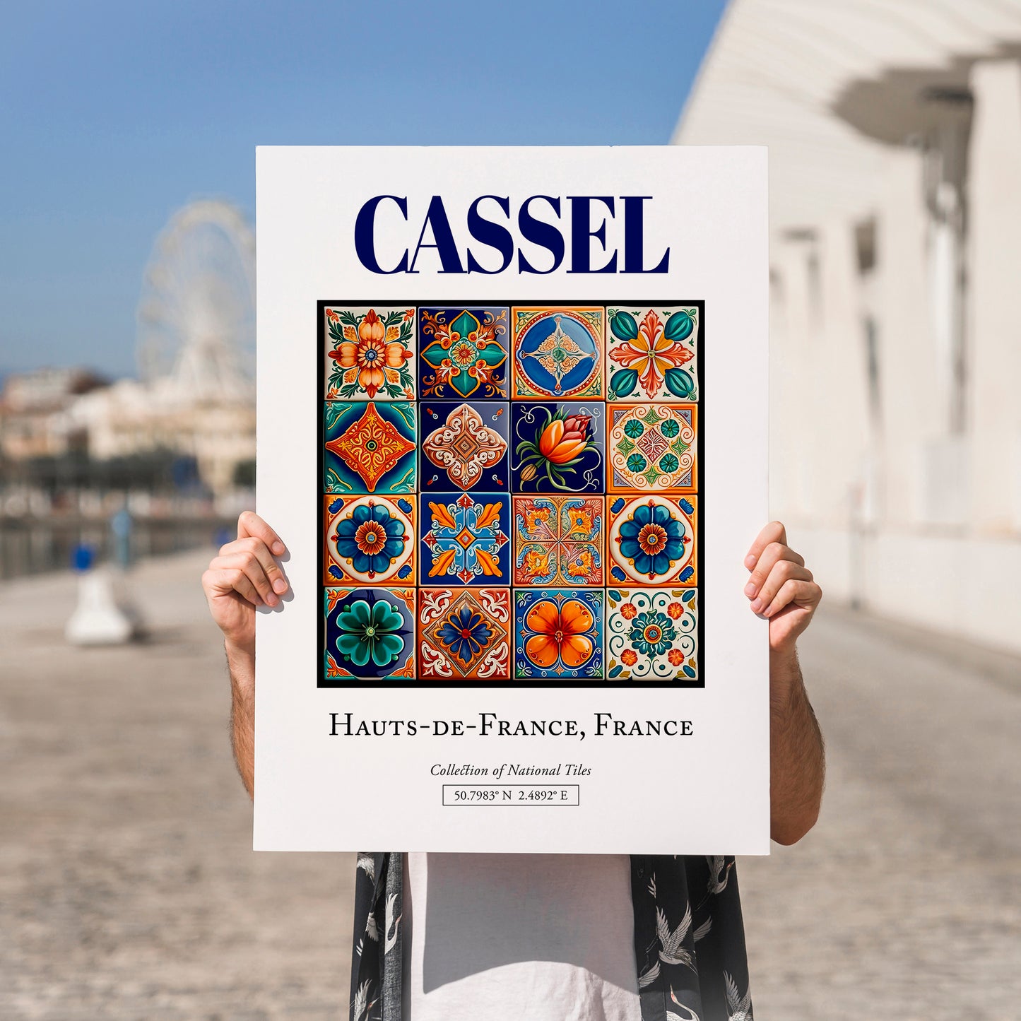 Cassel, France – World Heritage Travel Poster, no-text version framed in wood