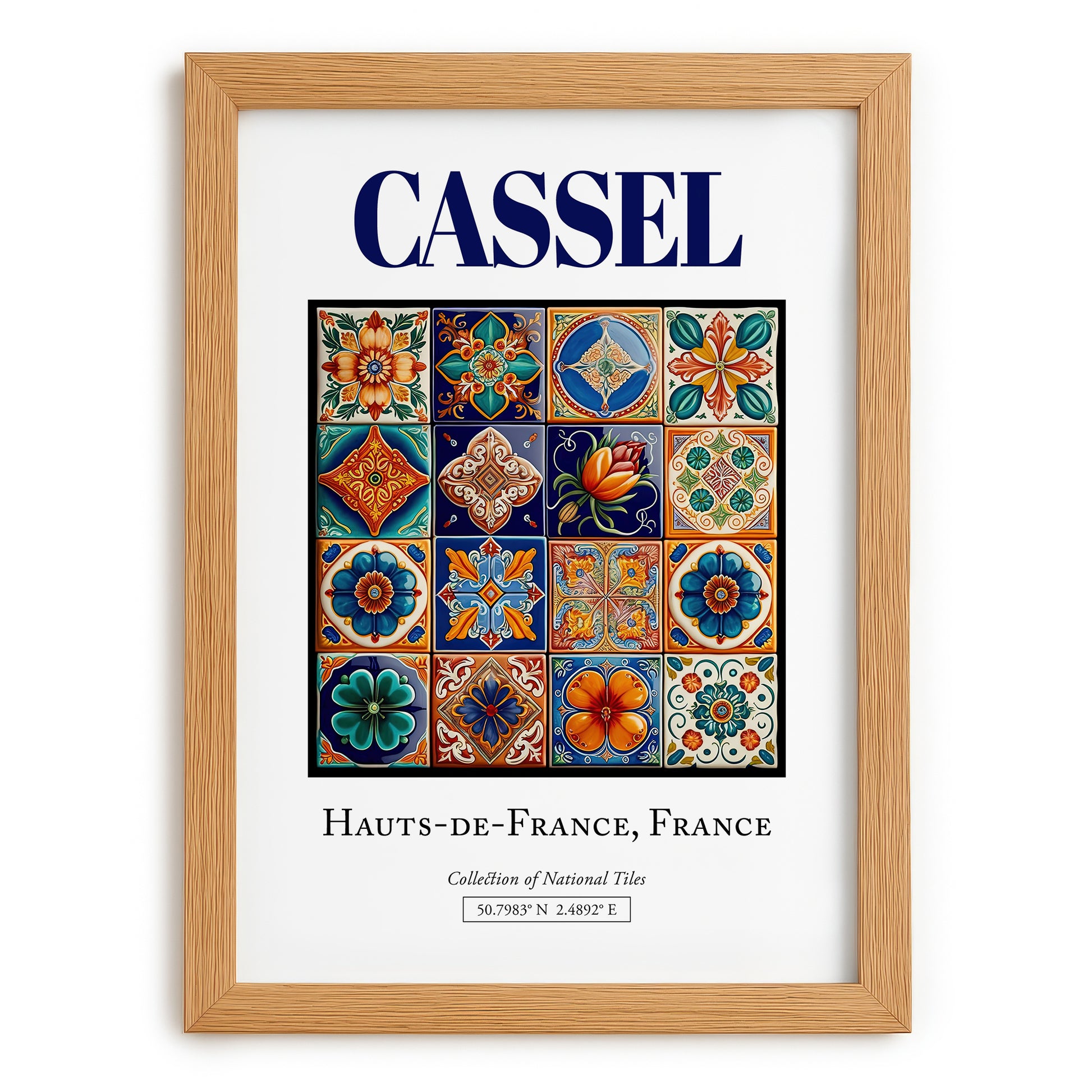 Cassel, France – World Heritage Travel Poster, set in oak frame