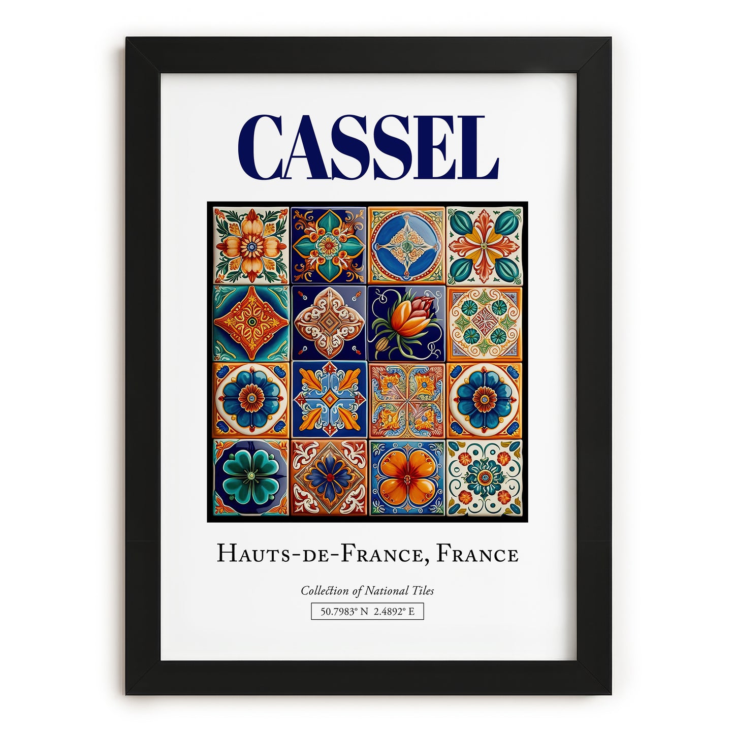 Cassel, France – World Heritage Travel Poster, in sleek black frame