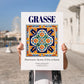 Grasse, France – Tourist Destination Poster, no-text version framed in wood