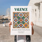 Valence, France – Global Wall Art, no-text version framed in wood