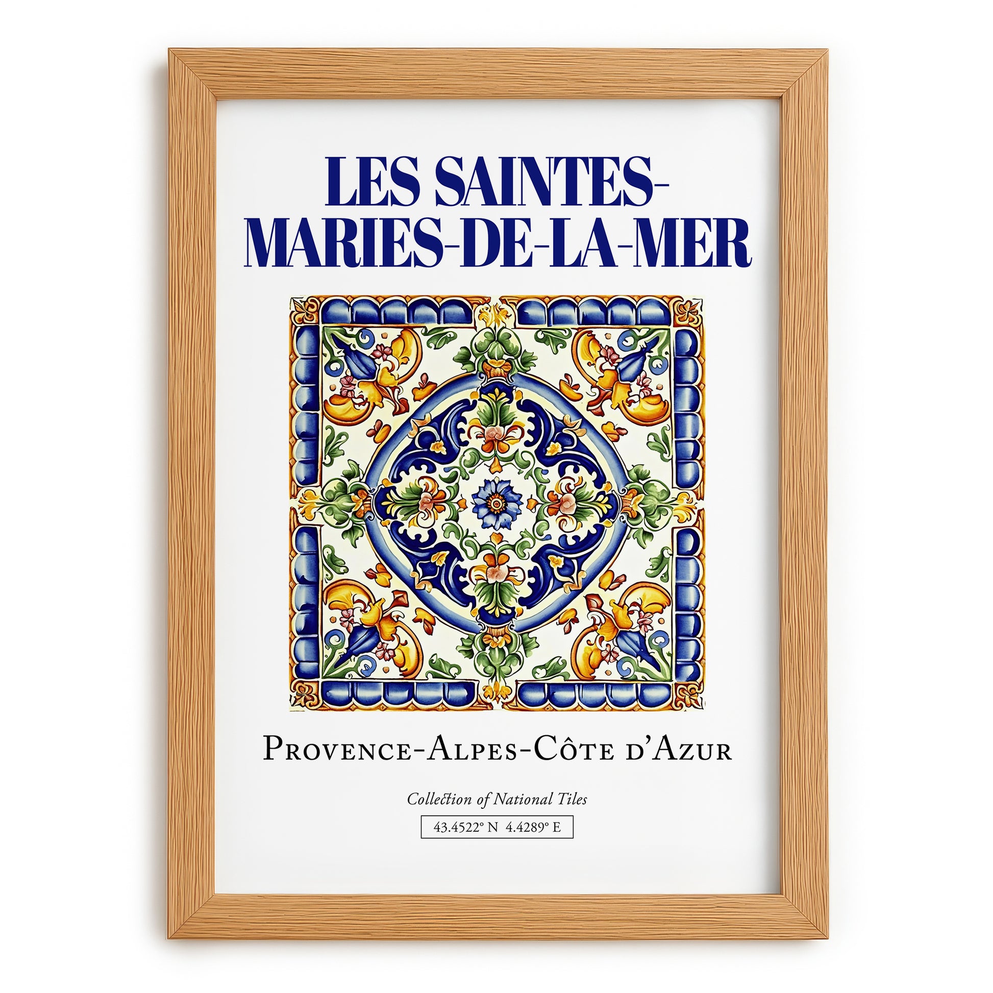 Les Saintes-Maries-de-la-Mer, France – Travel Wall Art, set in oak frame