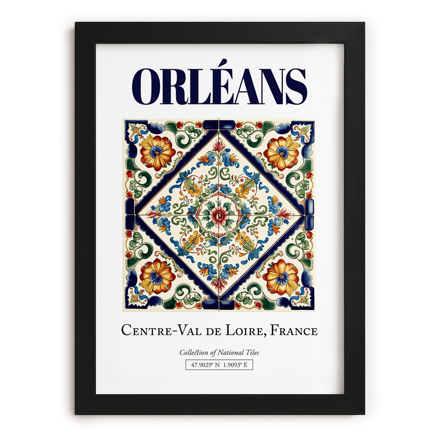Orléans, France – Travel Print, in sleek black frame