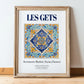 Les Gets, France – Travel Poster, in wooden frame leaning on the floor