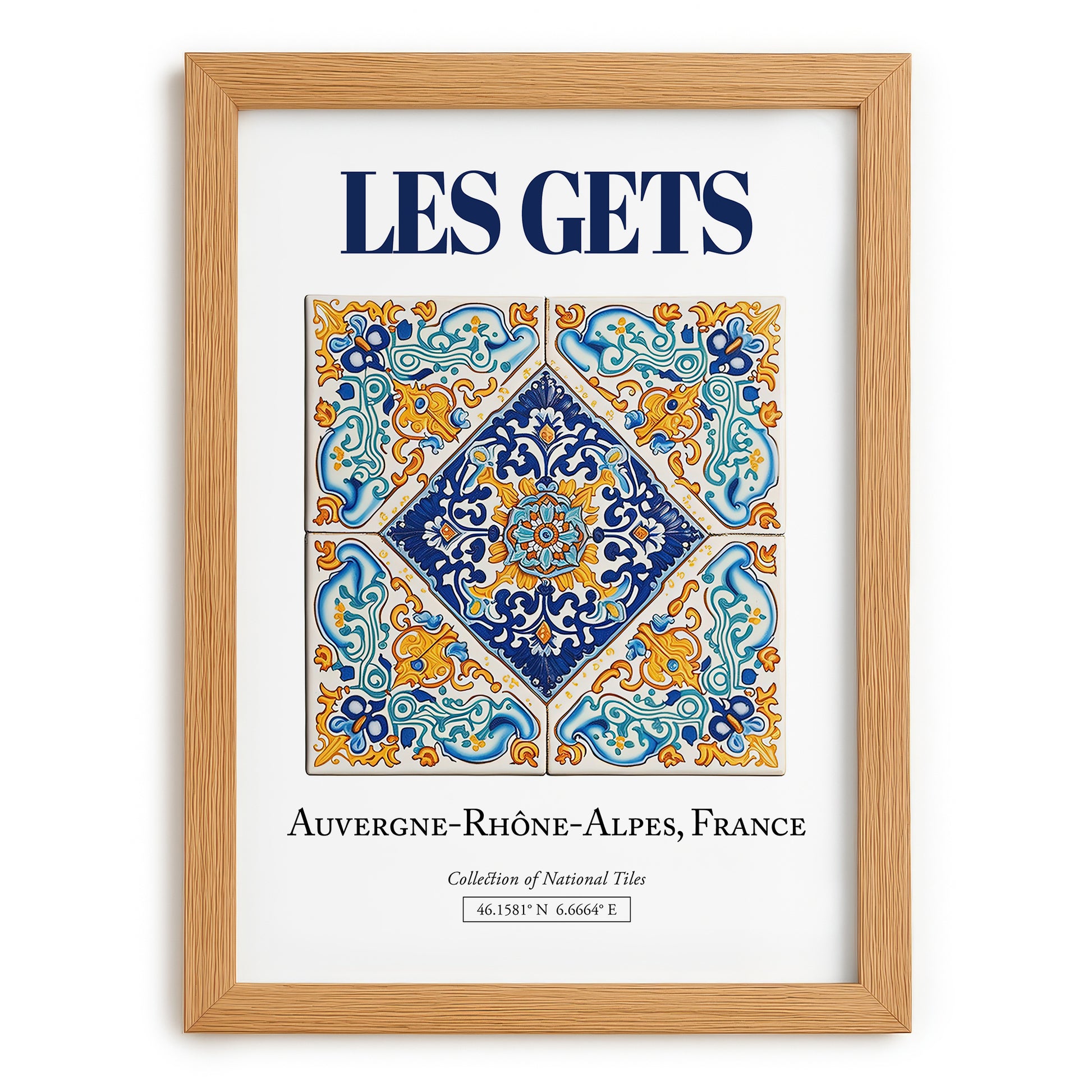 Les Gets, France – Travel Poster, set in oak frame