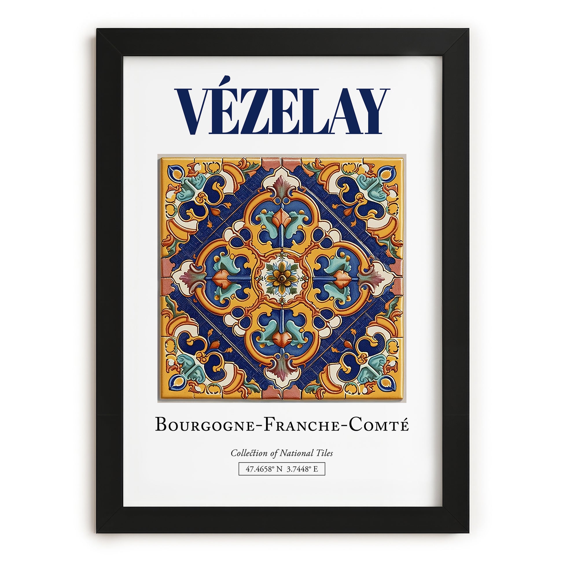Vézelay, France – Travel Wall Art, in sleek black frame