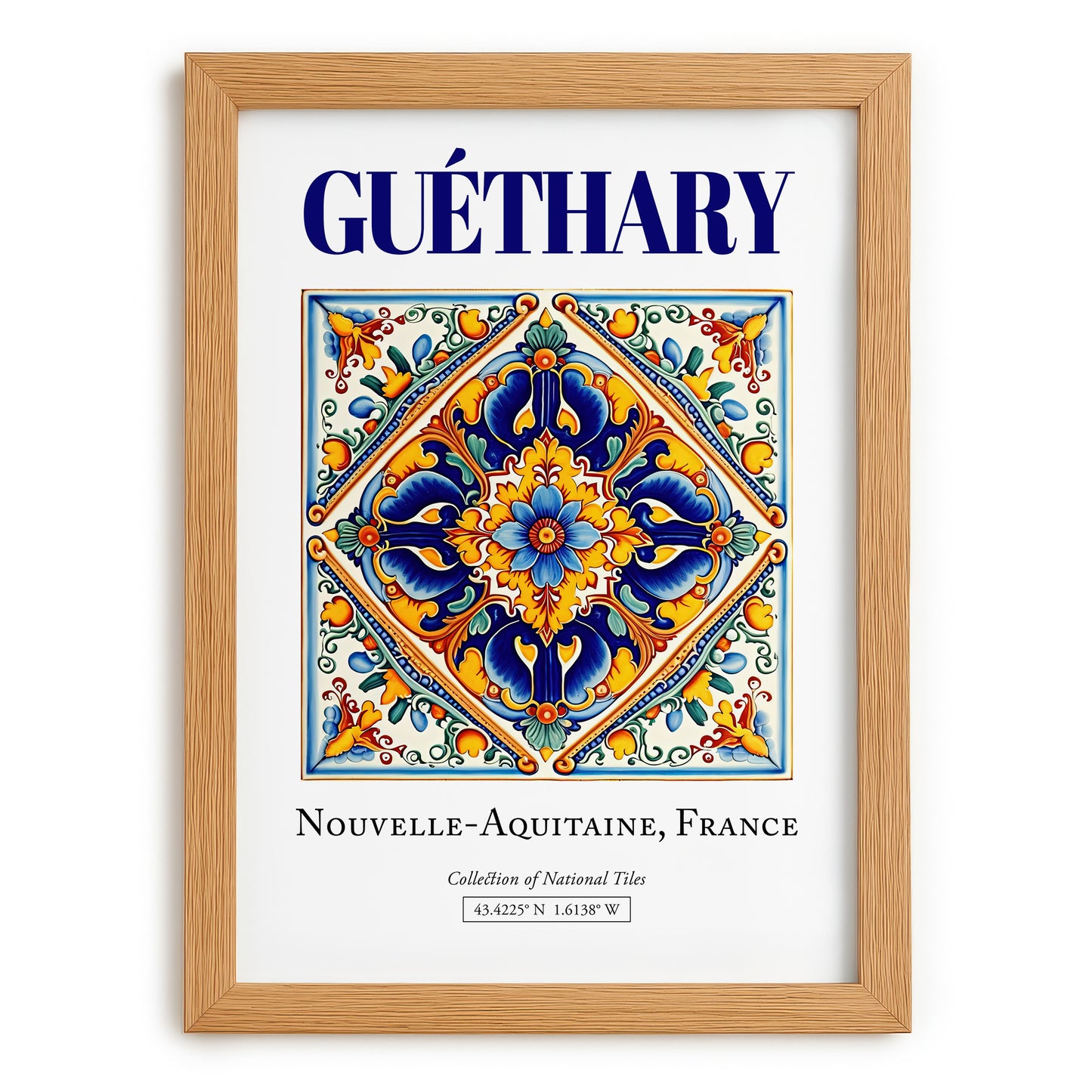 Guéthary, France – Wanderlust Wall Decor, set in oak frame