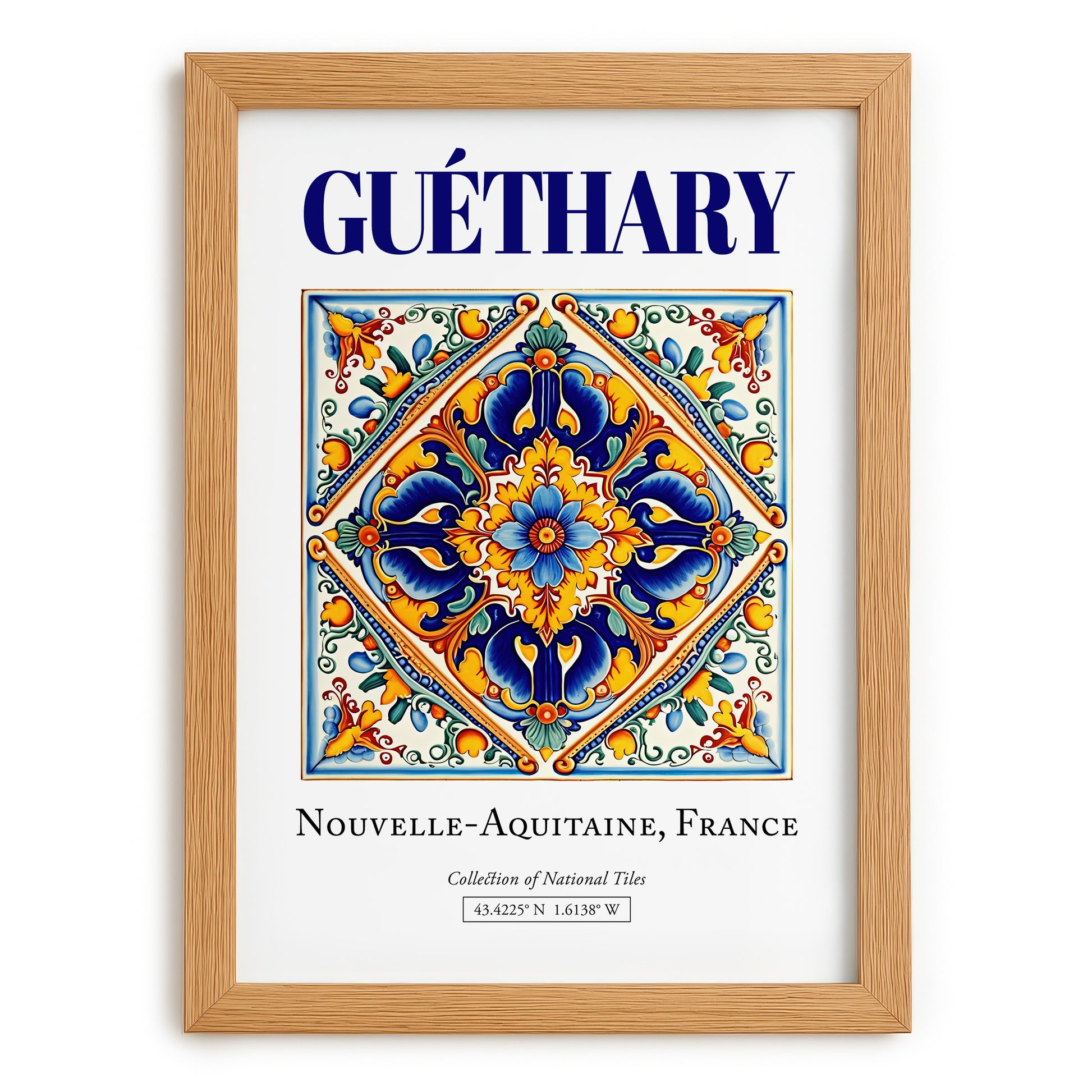 Guéthary, France – Wanderlust Wall Decor, set in oak frame