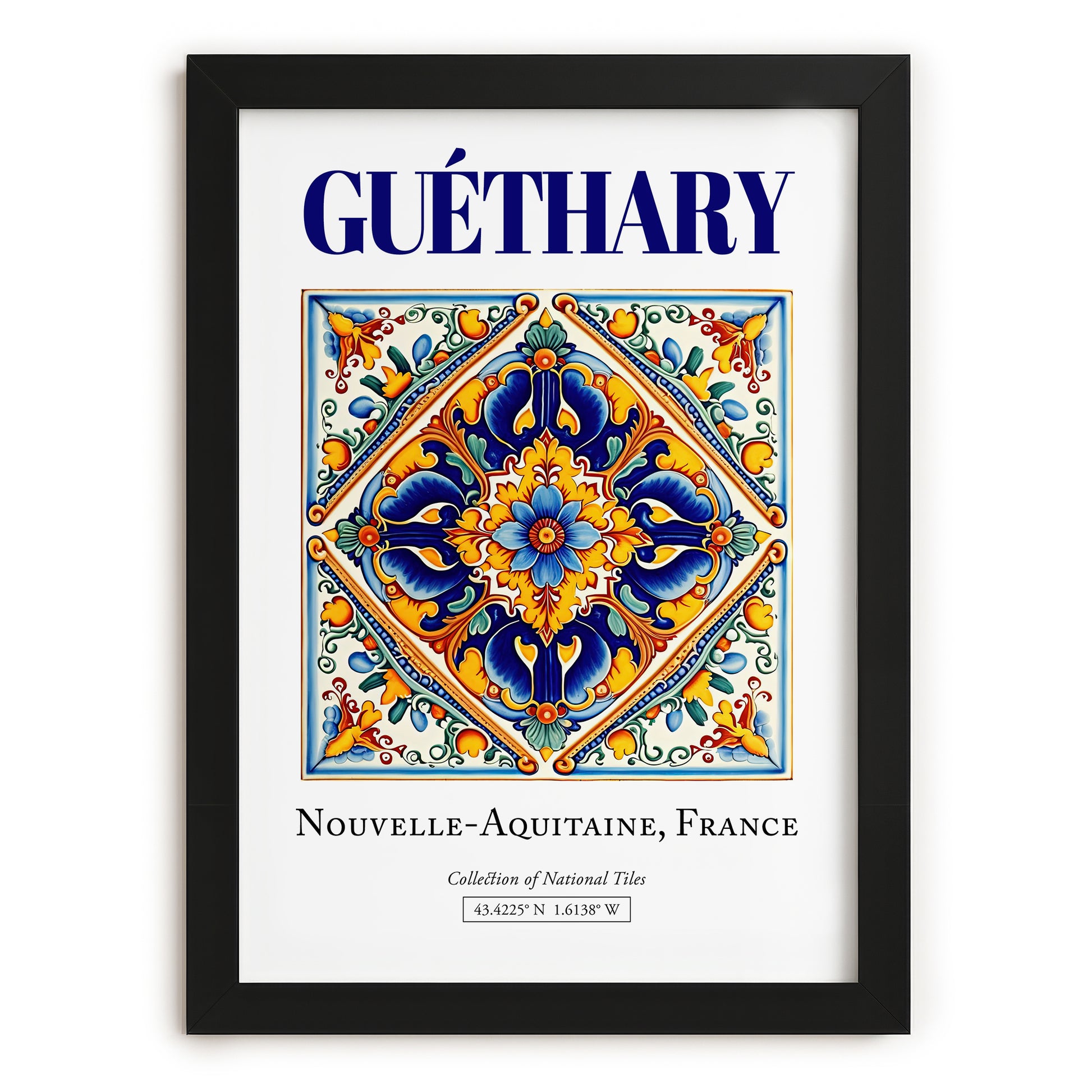 Guéthary, France – Wanderlust Wall Decor, in sleek black frame