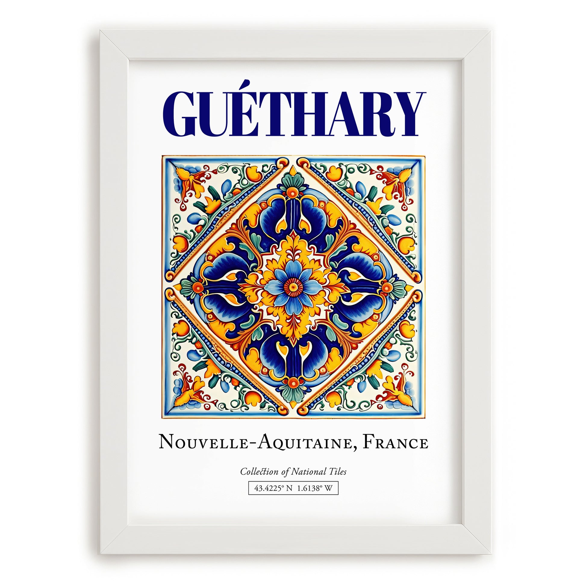 Guéthary, France – Wanderlust Wall Decor, placed in minimal white frame