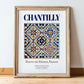Chantilly, France – Travel Wall Art, in wooden frame leaning on the floor