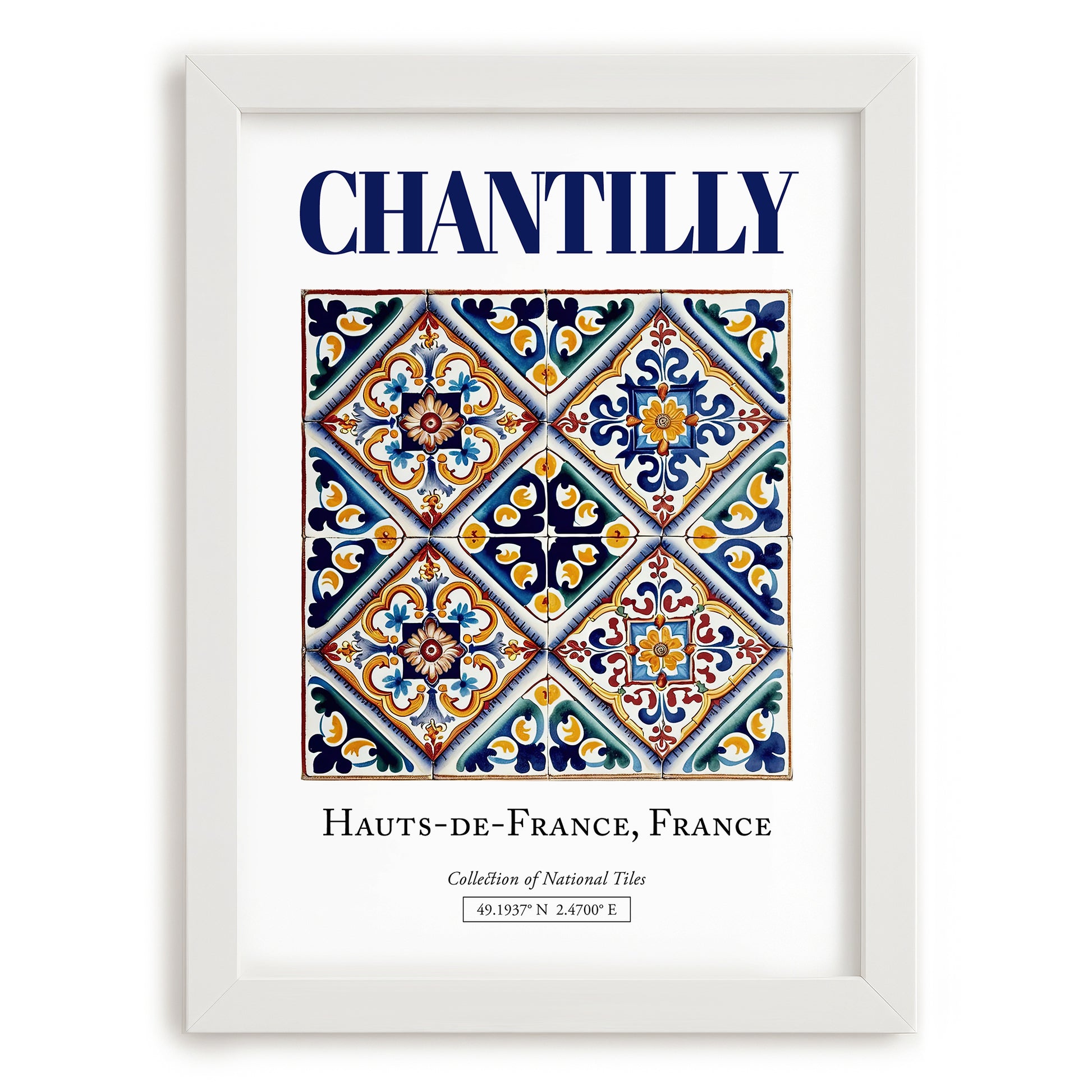 Chantilly, France – Travel Wall Art, placed in minimal white frame