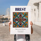 Brest, France – Travel Print, no-text version framed in wood