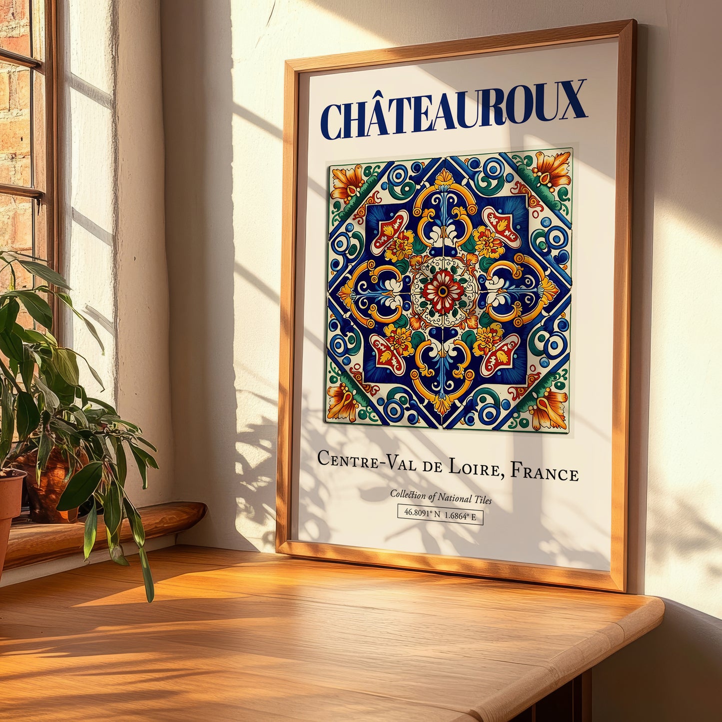 Châteauroux, France – Travel Print, clean layout with no caption