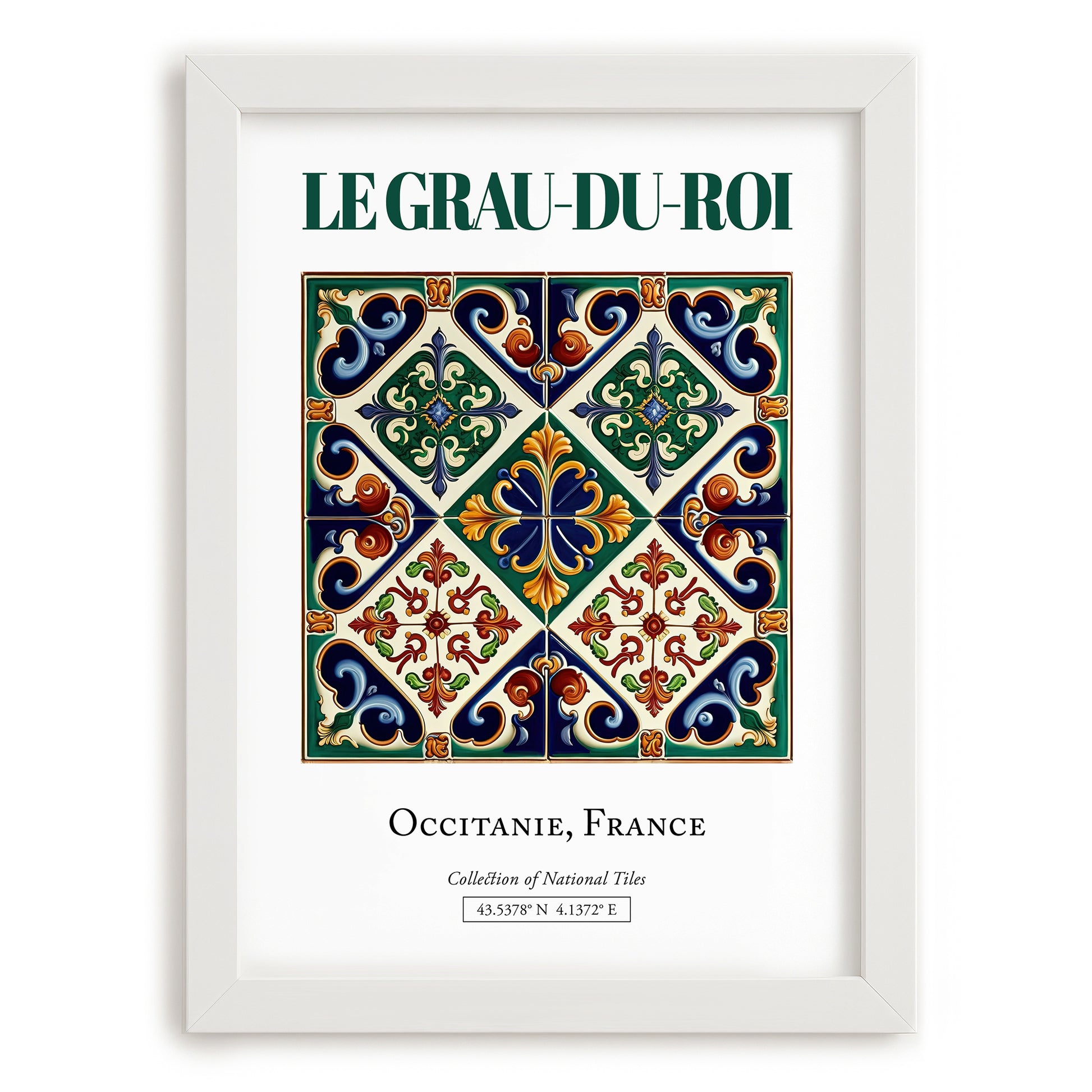 Le Grau-du-Roi, France – Travel Wall Art, placed in minimal white frame