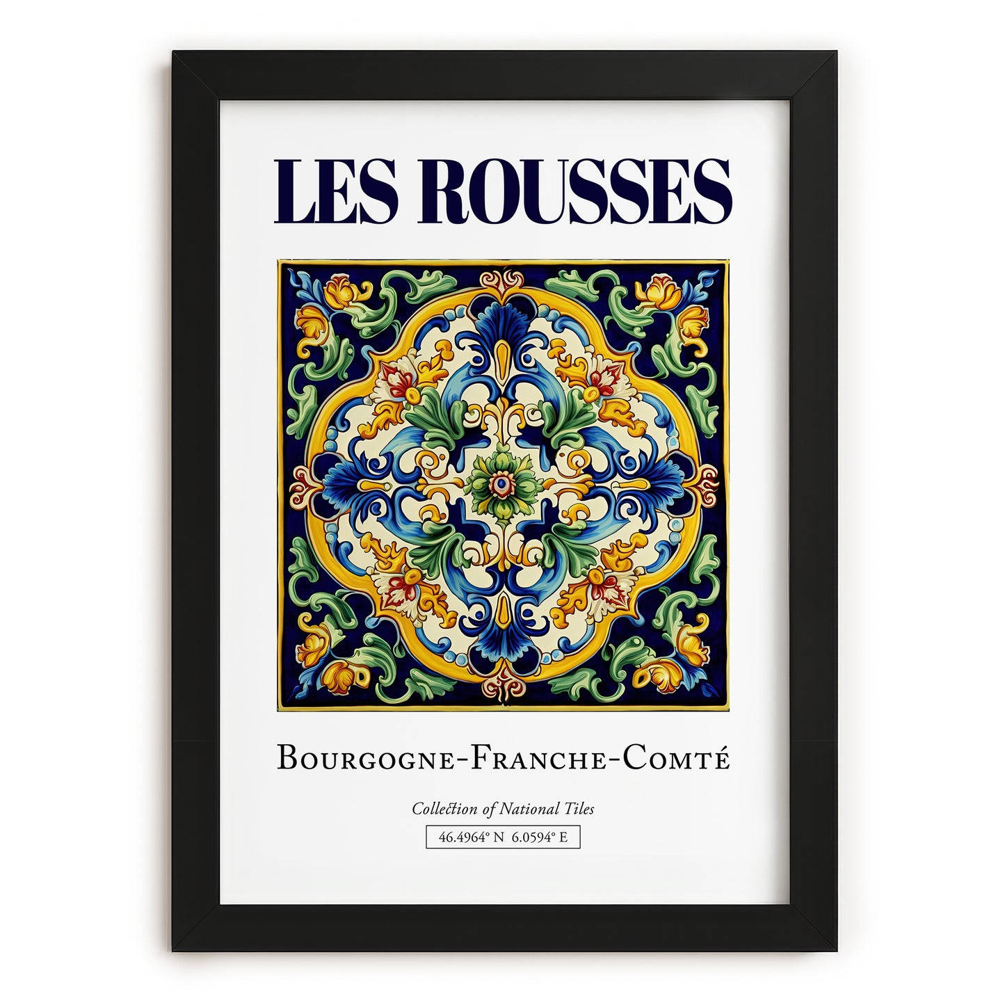 Les Rousses, France – World Heritage Travel Poster, in sleek black frame