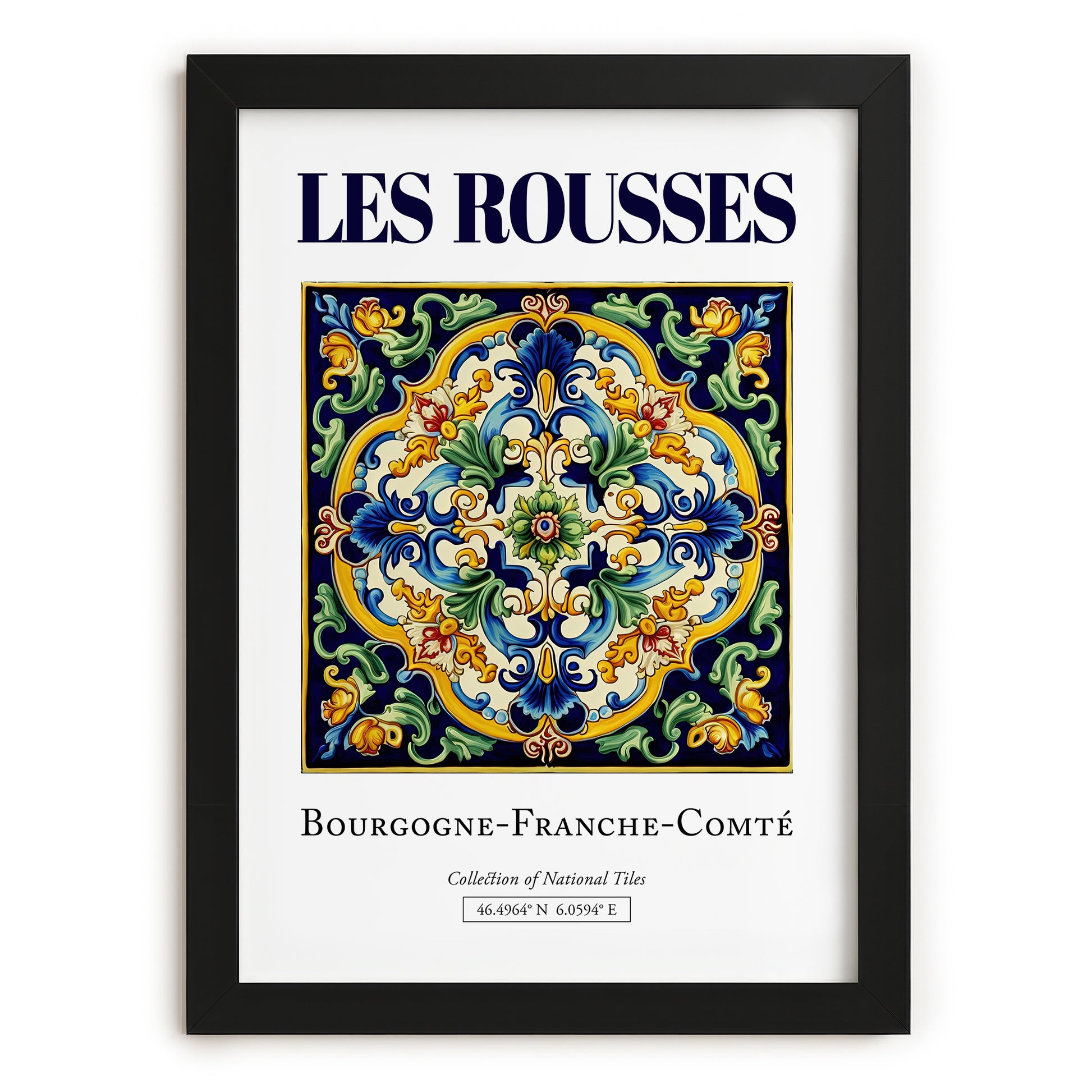 Les Rousses, France – World Heritage Travel Poster, in sleek black frame