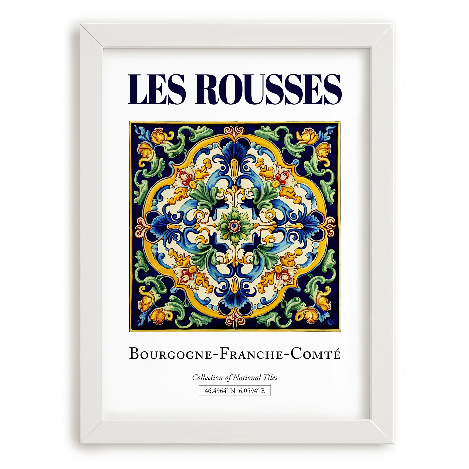 Les Rousses, France – World Heritage Travel Poster, placed in minimal white frame
