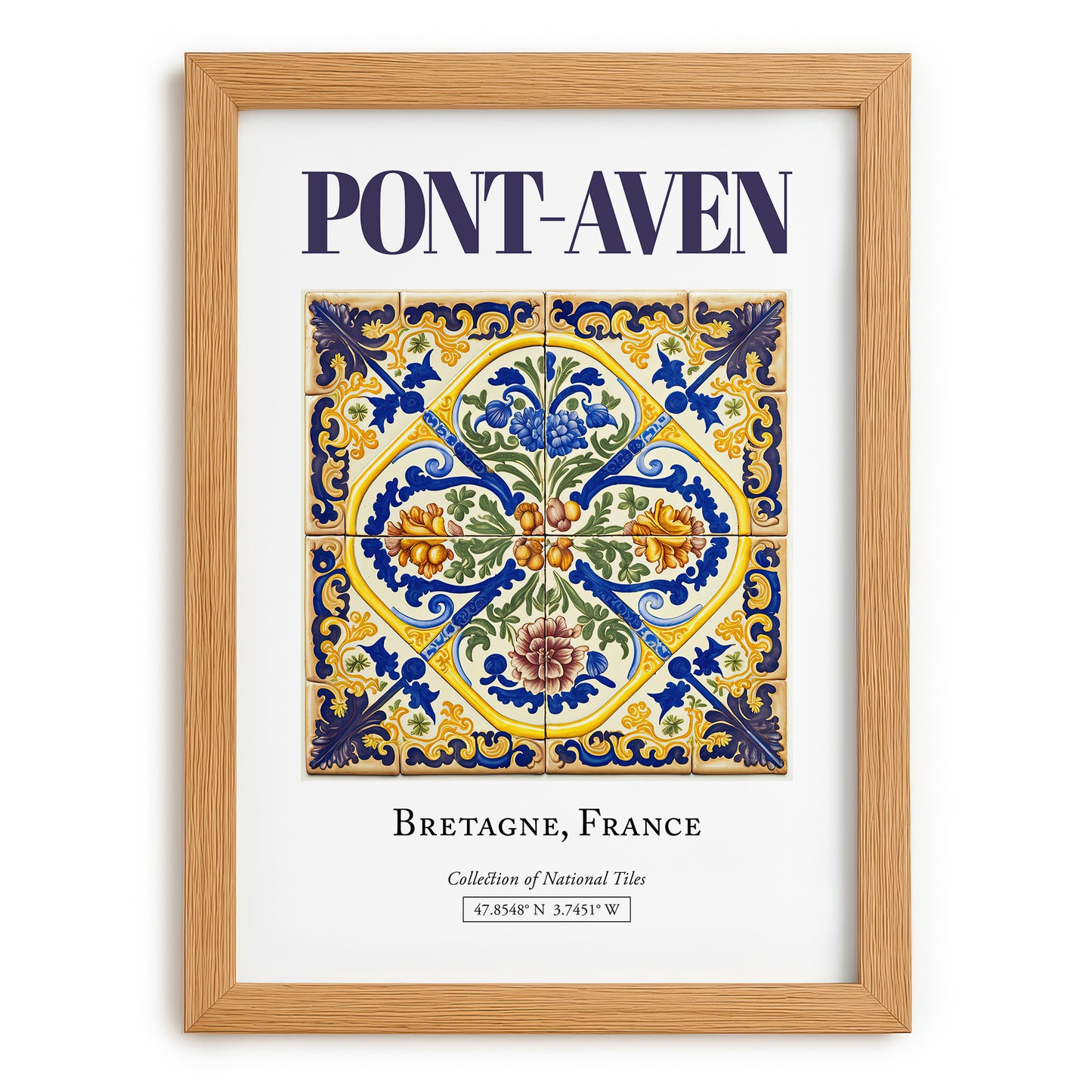 Pont-Aven, France – Travel Wall Art, set in oak frame