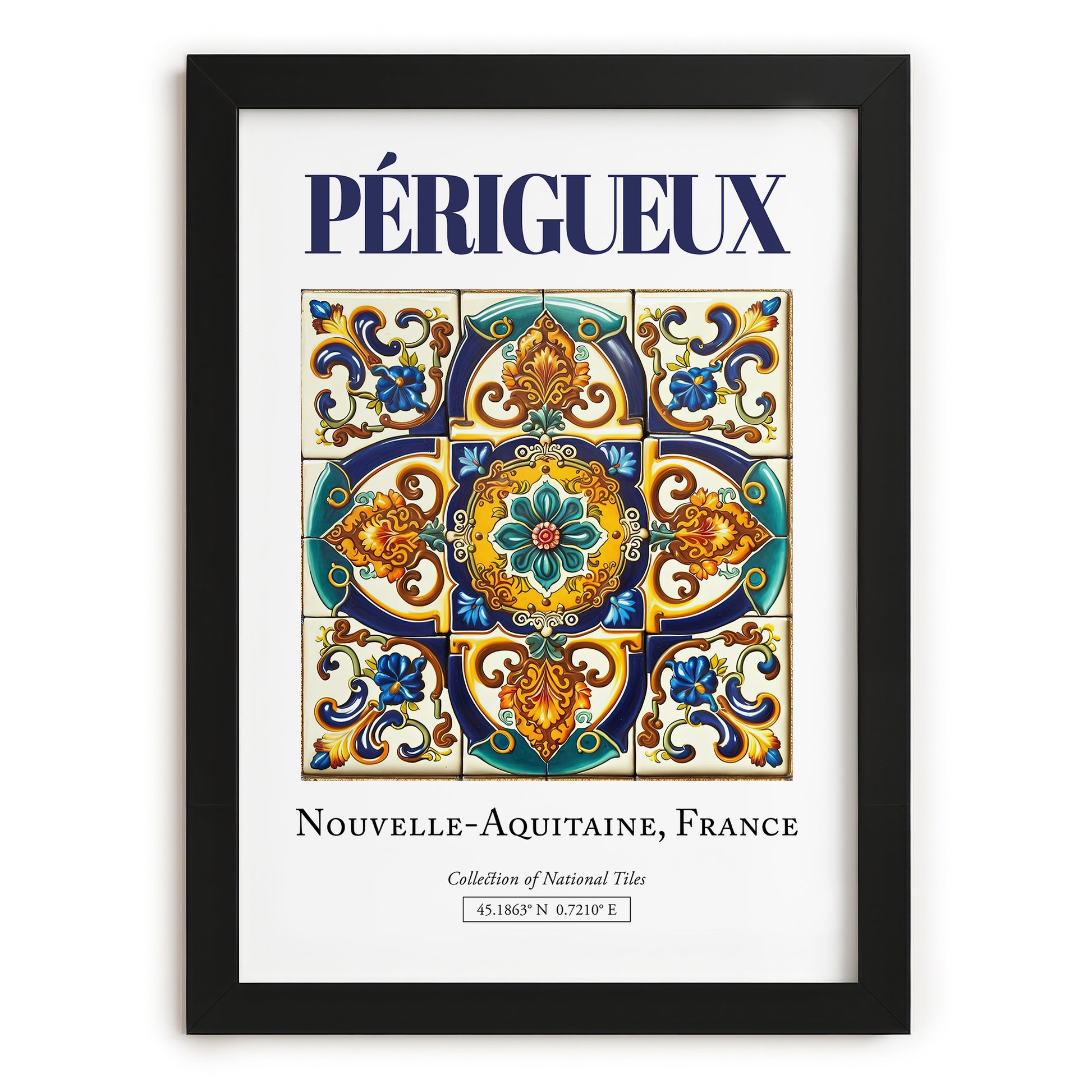 Périgueux, France – Travel Wall Decor, in sleek black frame