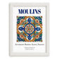 Moulins, France – Travel Poster, placed in minimal white frame