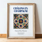 Châlons-en-Champagne, France – Travel Wall Art, in wooden frame leaning on the floor