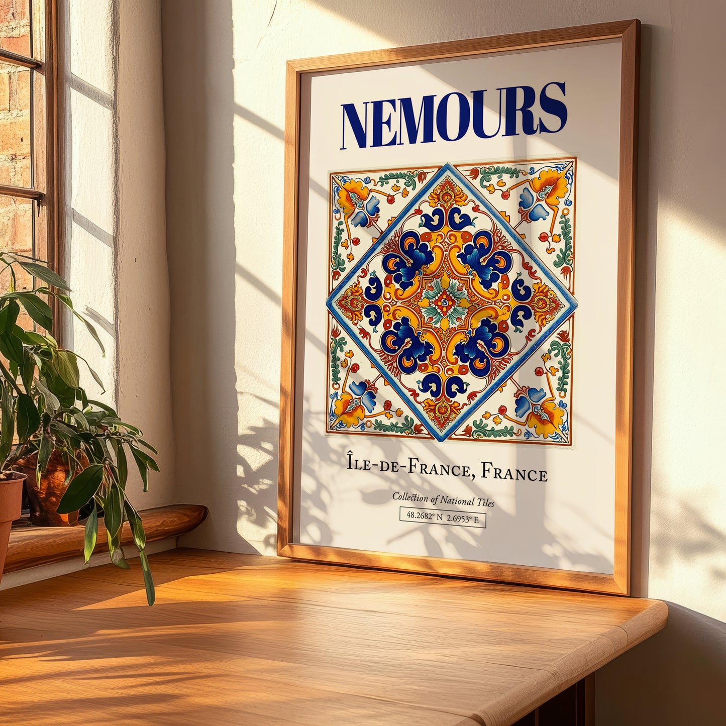 Nemours, France – Historic Cities Art Print, clean layout with no caption