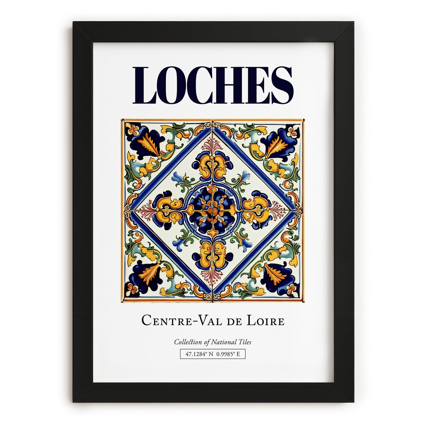 Loches, France – Travel Poster, in sleek black frame