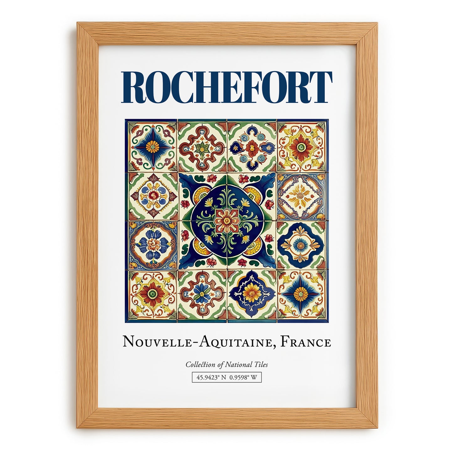 Rochefort, France – Global Cities Wall Print, set in oak frame