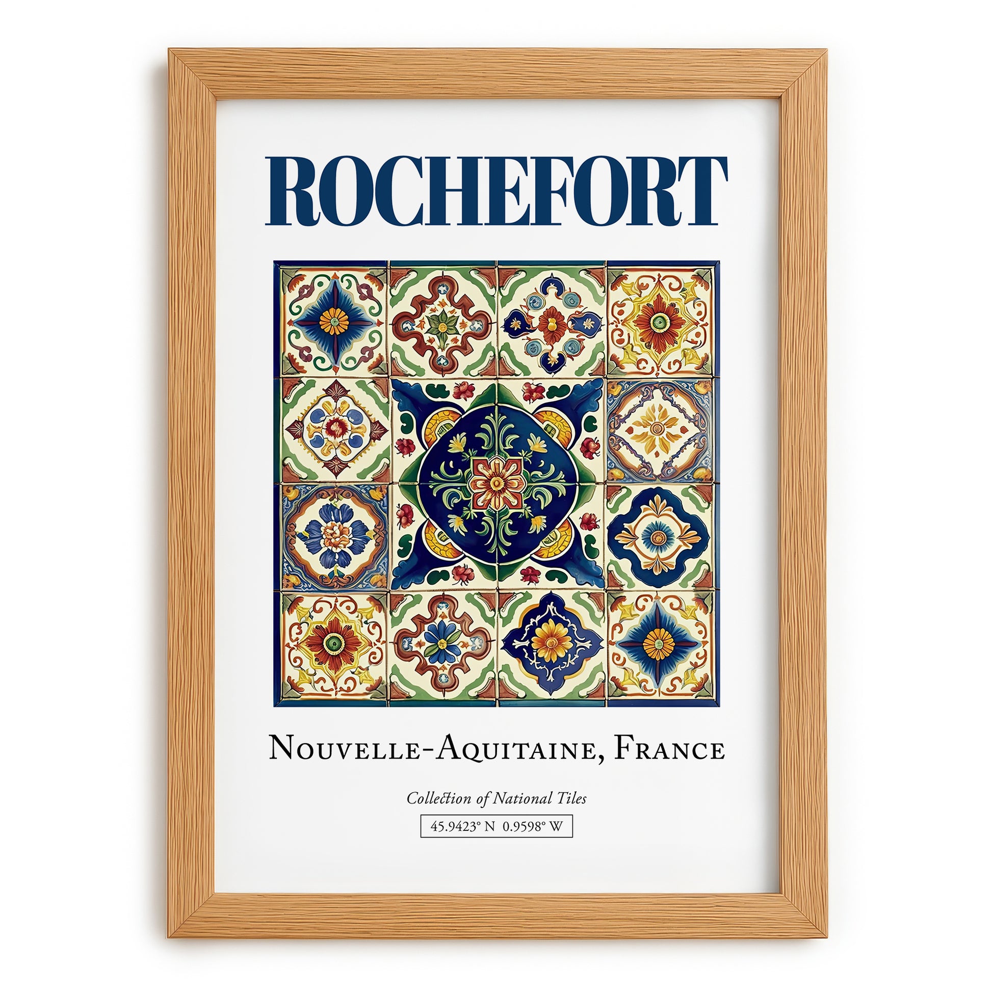 Rochefort, France – Global Cities Wall Print, set in oak frame