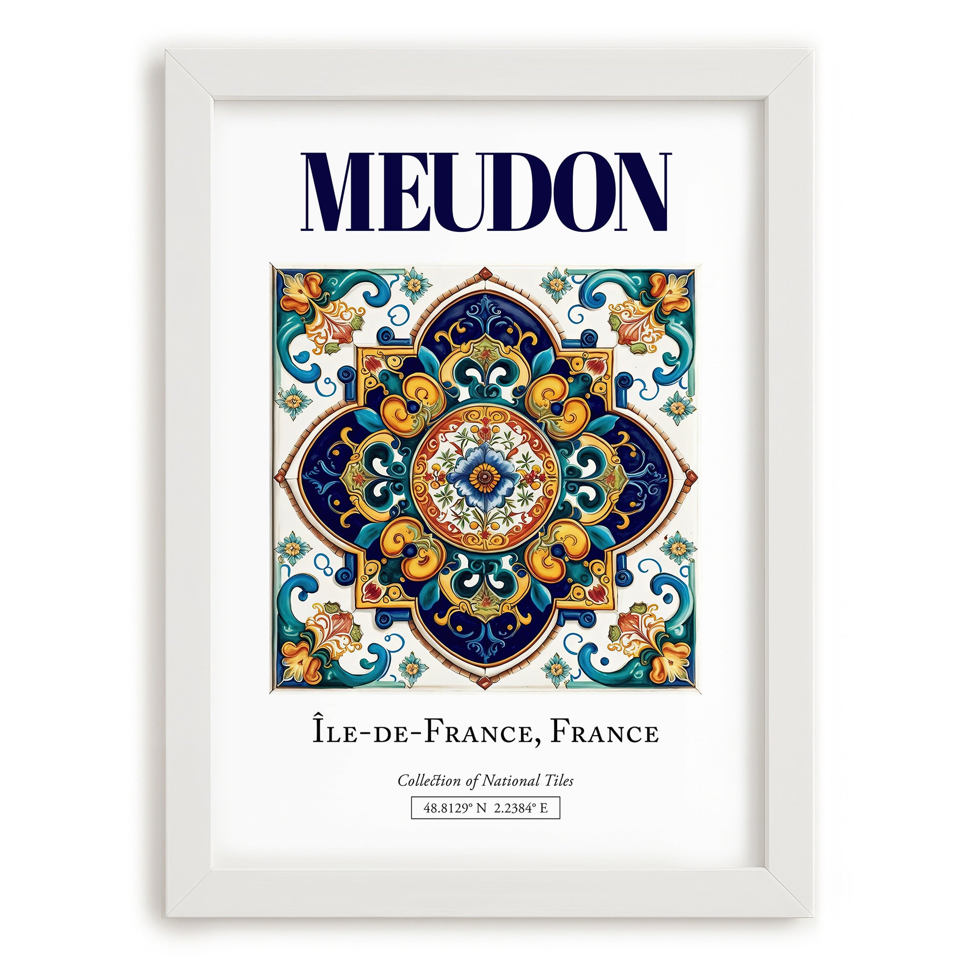 Meudon, France – Travel Print, placed in minimal white frame