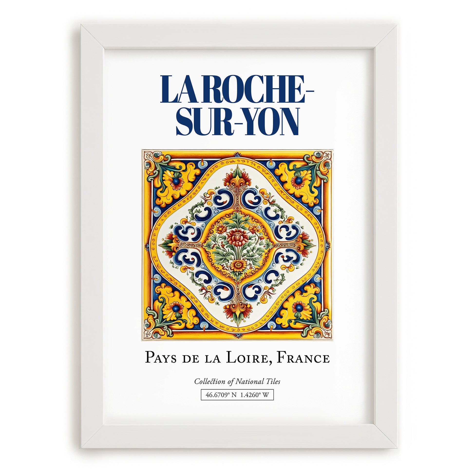 La Roche-sur-Yon, France – Wanderlust Wall Decor, placed in minimal white frame
