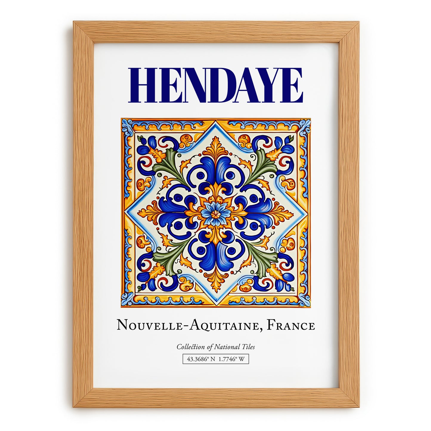 Hendaye, France – Country Culture Poster, set in oak frame