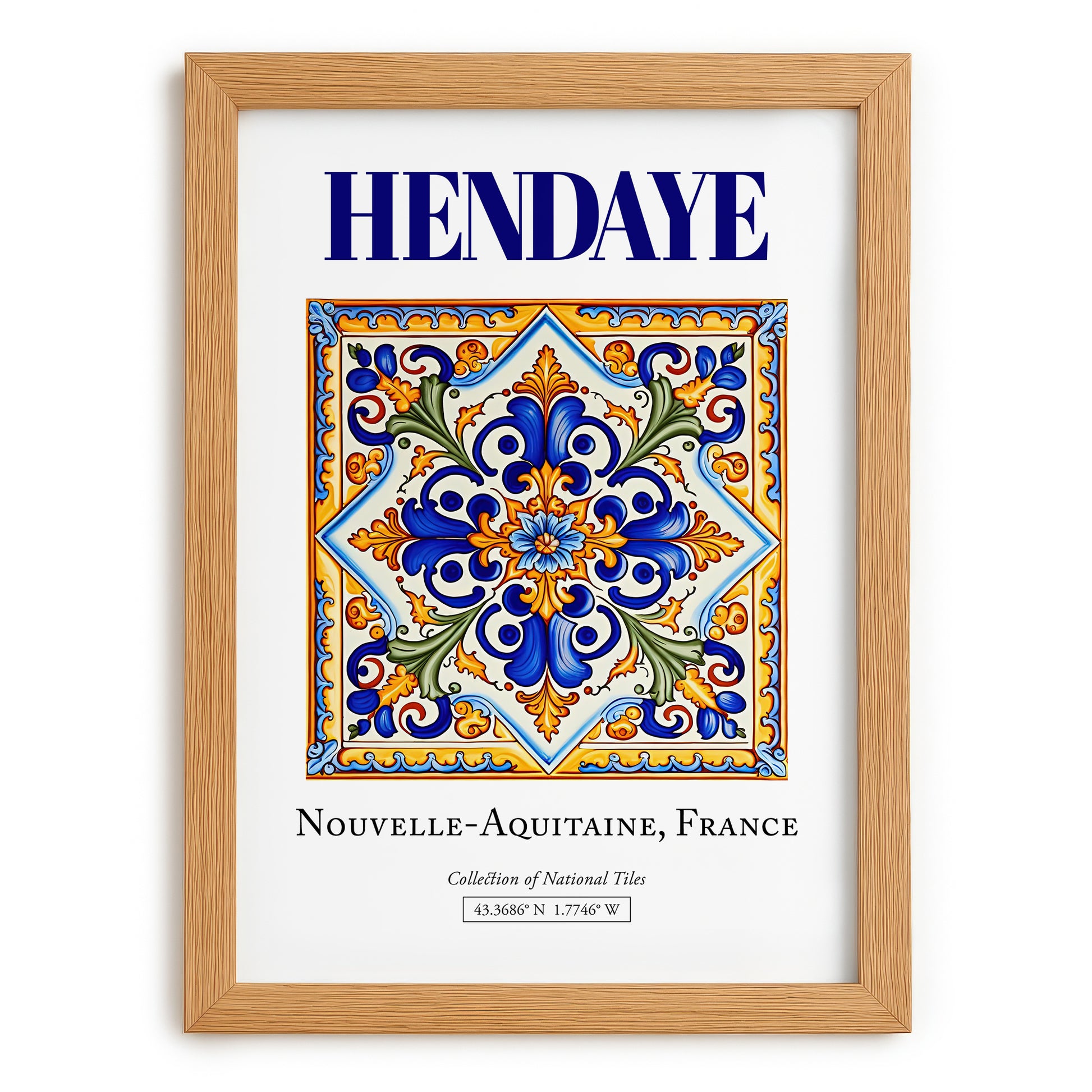 Hendaye, France – Country Culture Poster, set in oak frame
