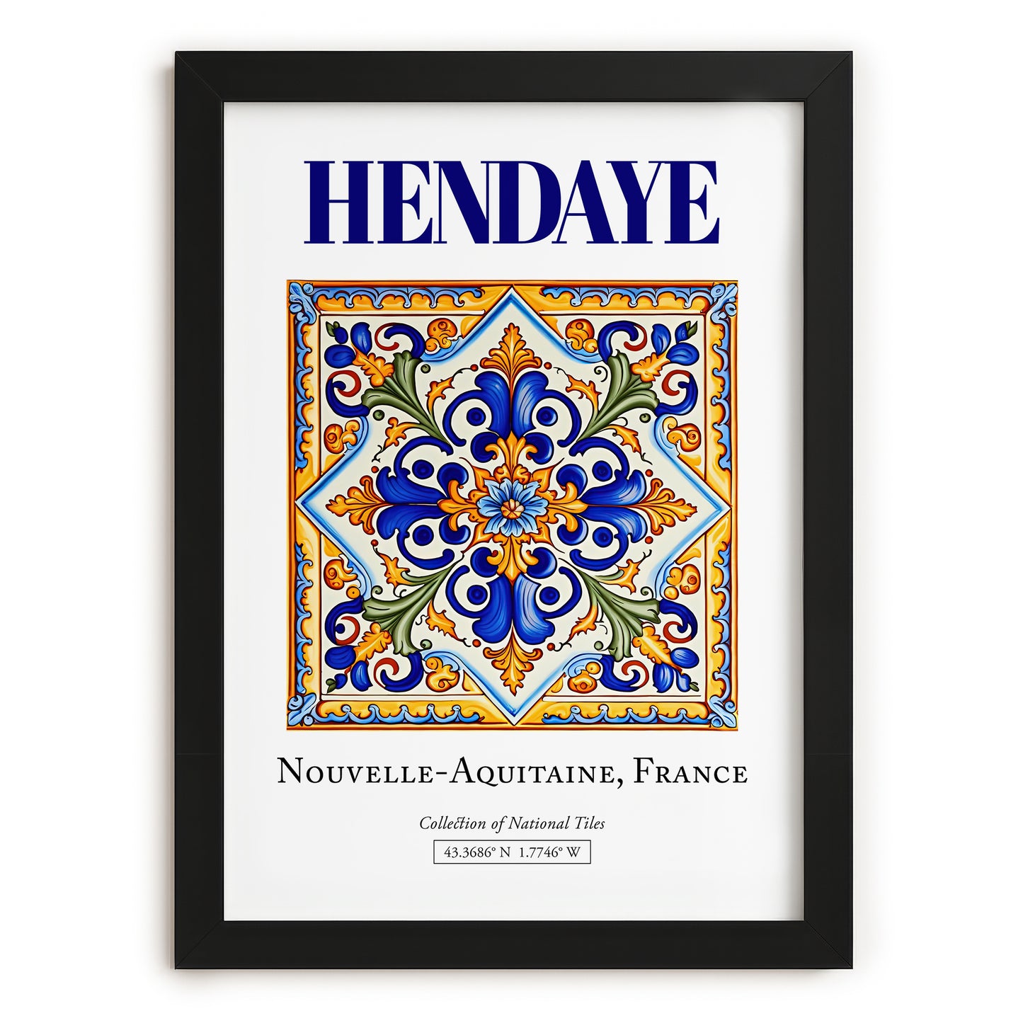 Hendaye, France – Country Culture Poster, in sleek black frame