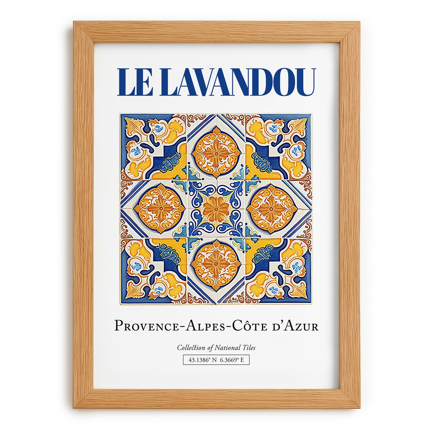 Le Lavandou, France – Travel Destination Art, set in oak frame