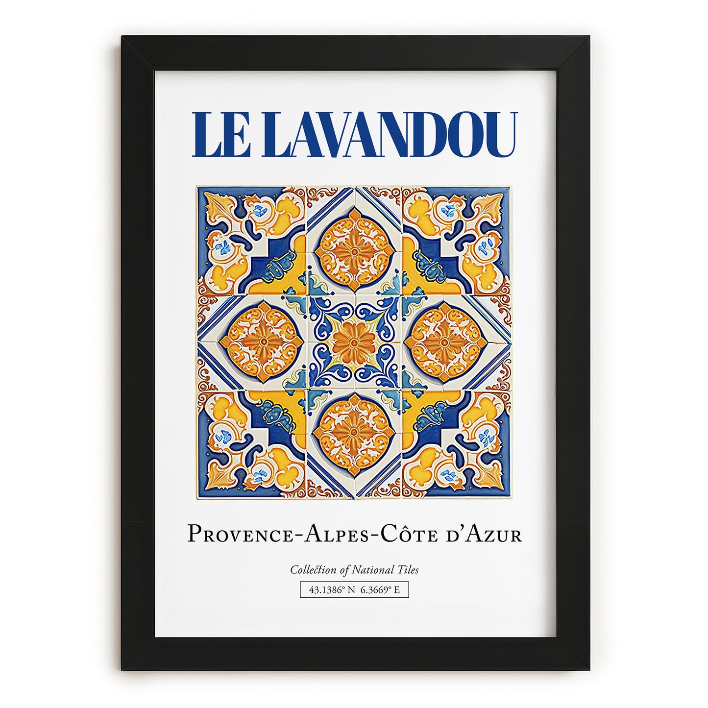 Le Lavandou, France – Travel Destination Art, in sleek black frame