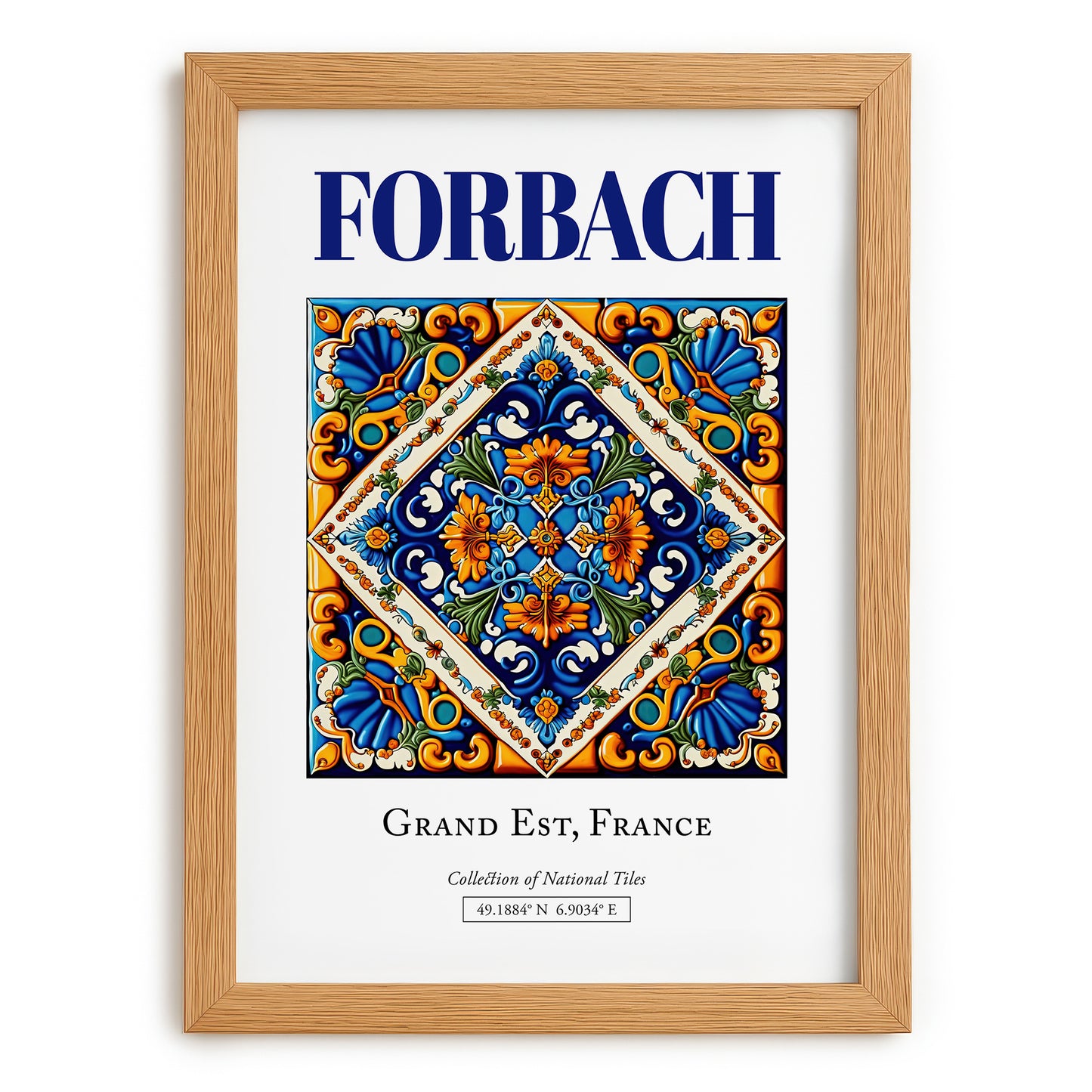 Forbach, France – Travel Wall Decor, set in oak frame