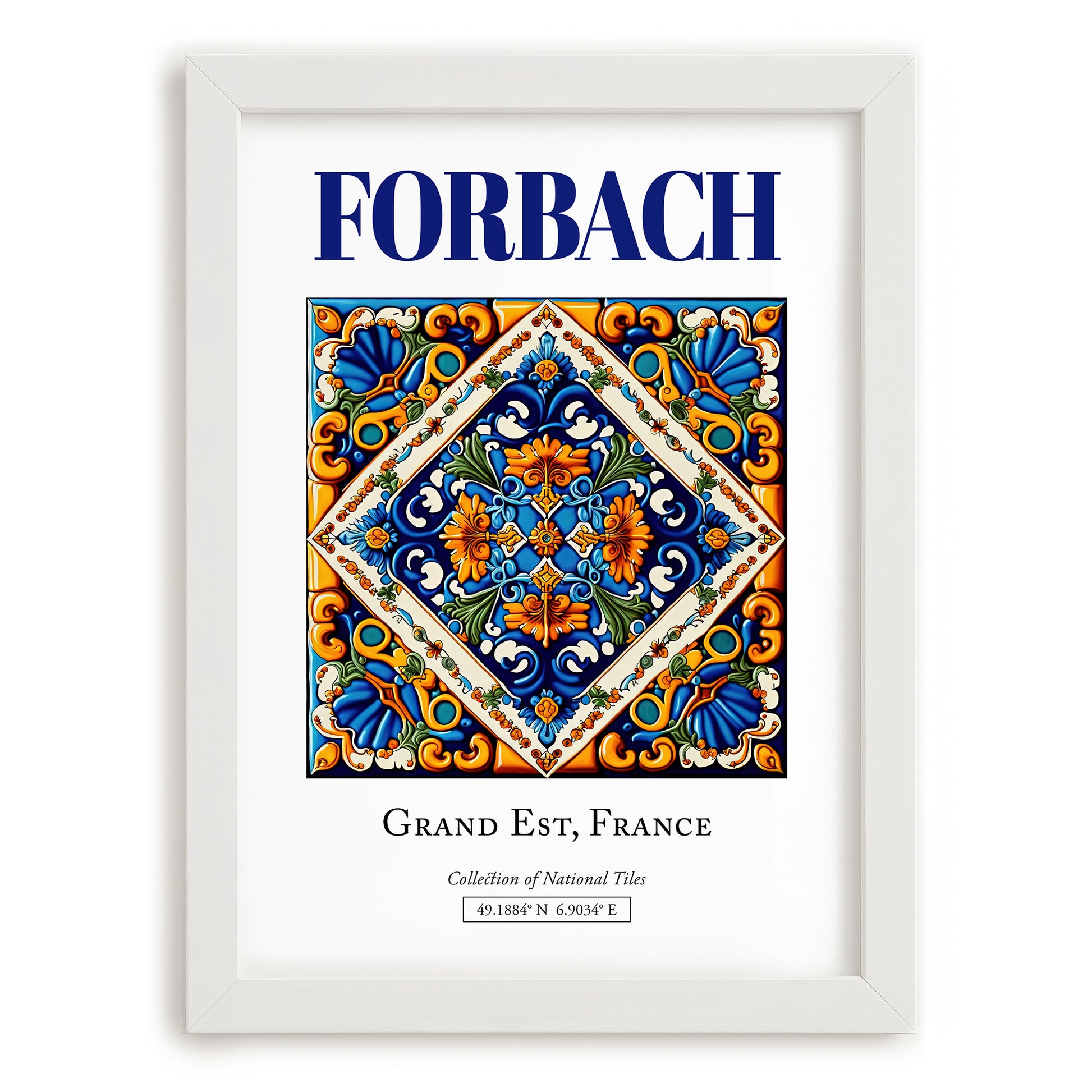 Forbach, France – Travel Wall Decor, placed in minimal white frame