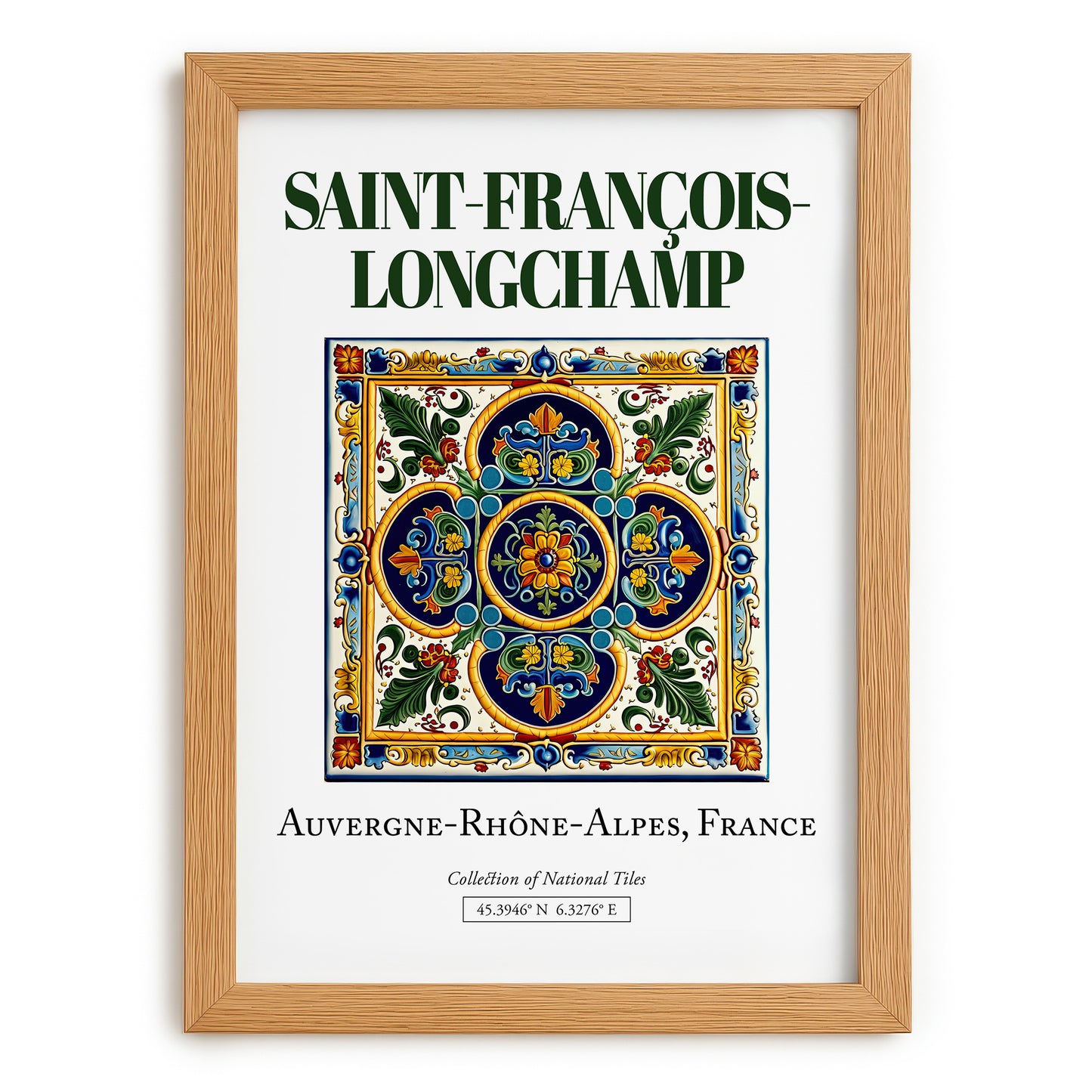 Saint-François-Longchamp, France – Travel Wall Art, set in oak frame
