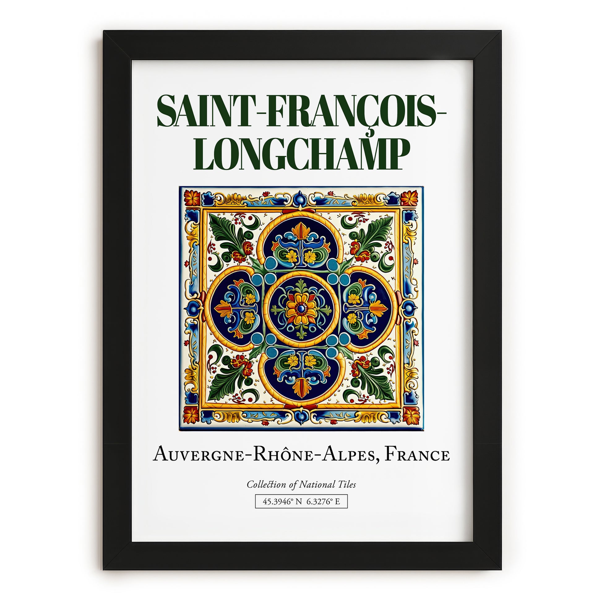 Saint-François-Longchamp, France – Travel Wall Art, in sleek black frame