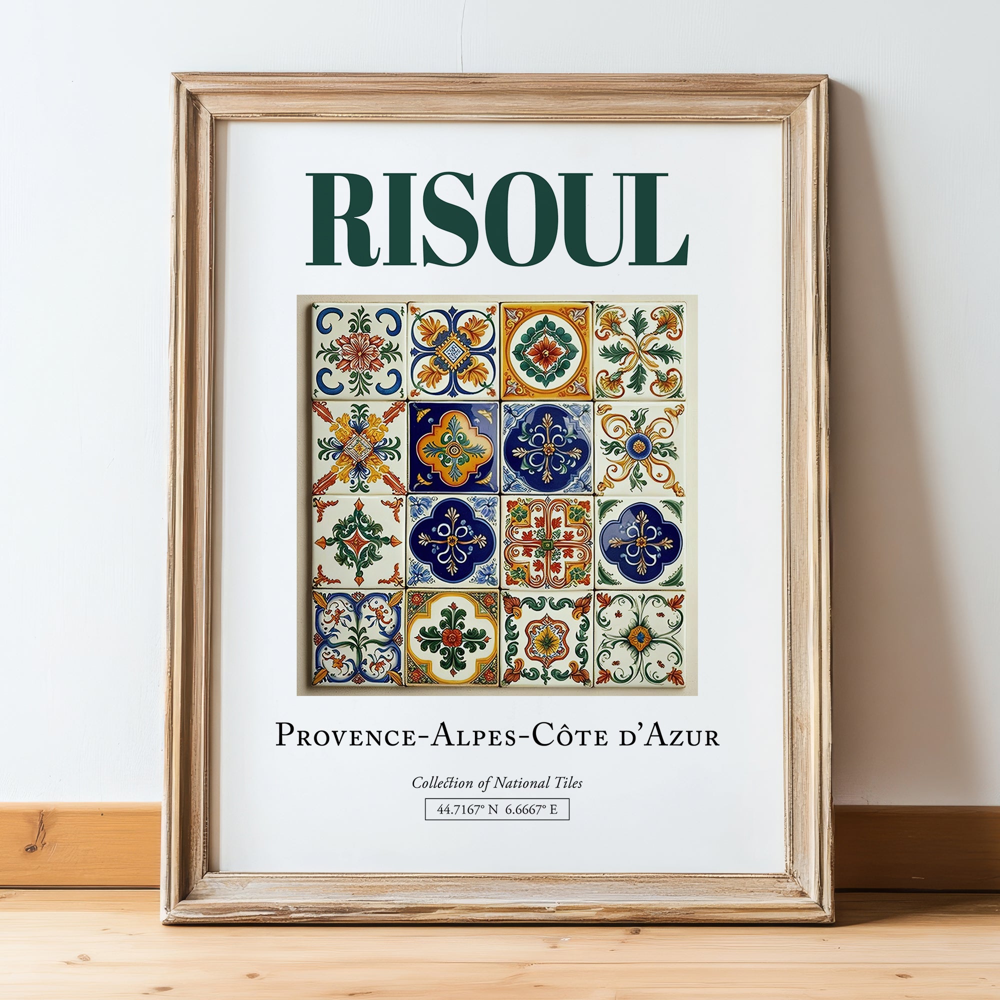 Risoul, France – Travel Wall Art, in wooden frame leaning on the floor