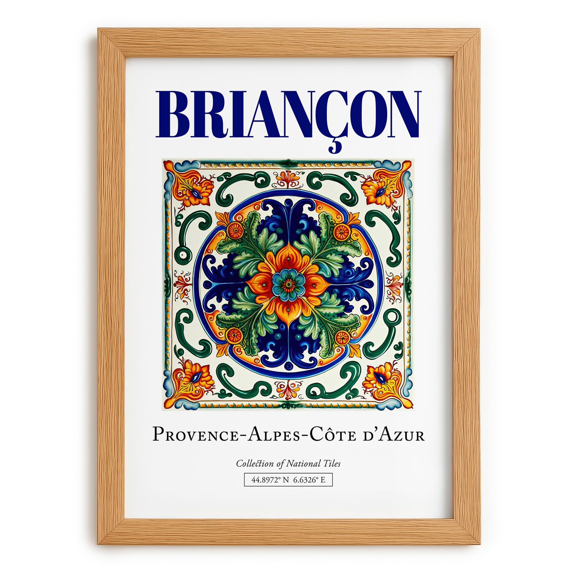 Briançon, France – Travel Print, set in oak frame