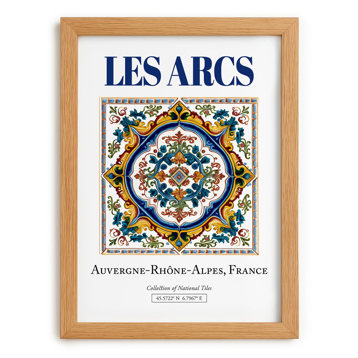 Les Arcs, France – Travel Wall Decor, set in oak frame