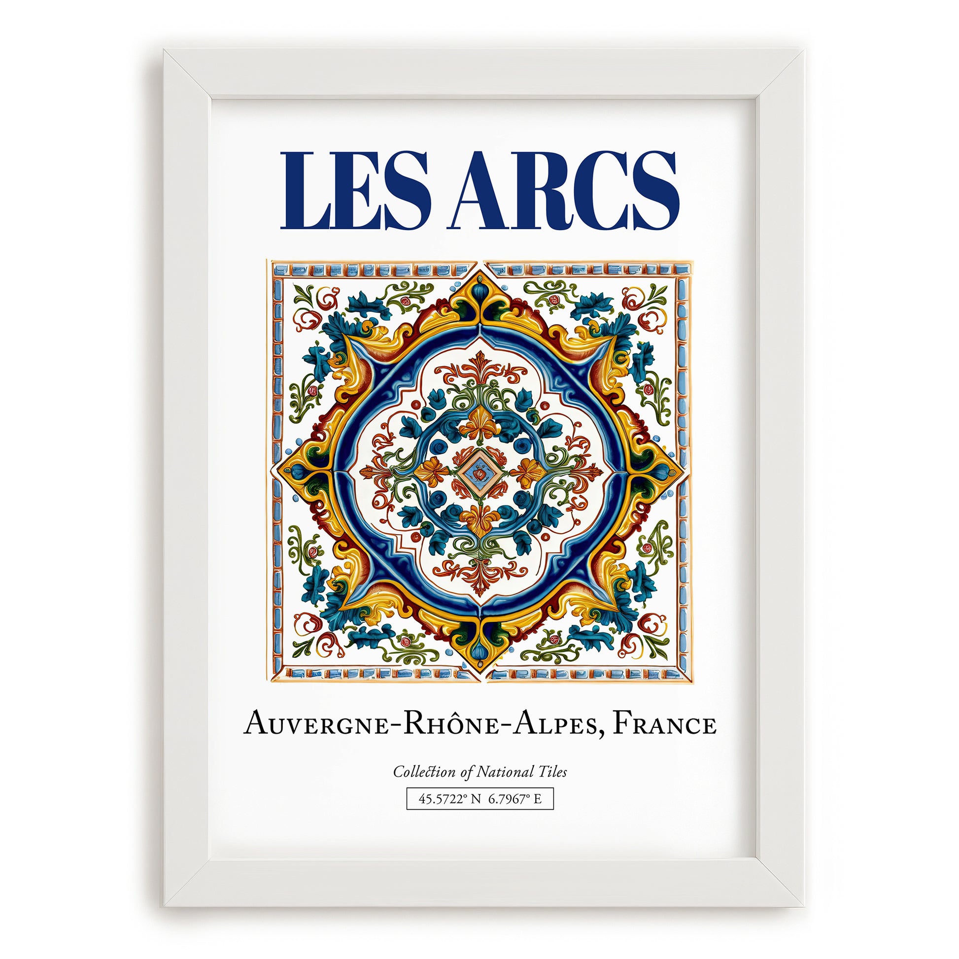 Les Arcs, France – Travel Wall Decor, placed in minimal white frame
