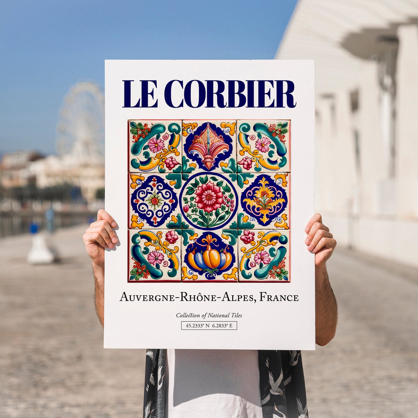 Le Corbier, France – Travel Poster, no-text version framed in wood