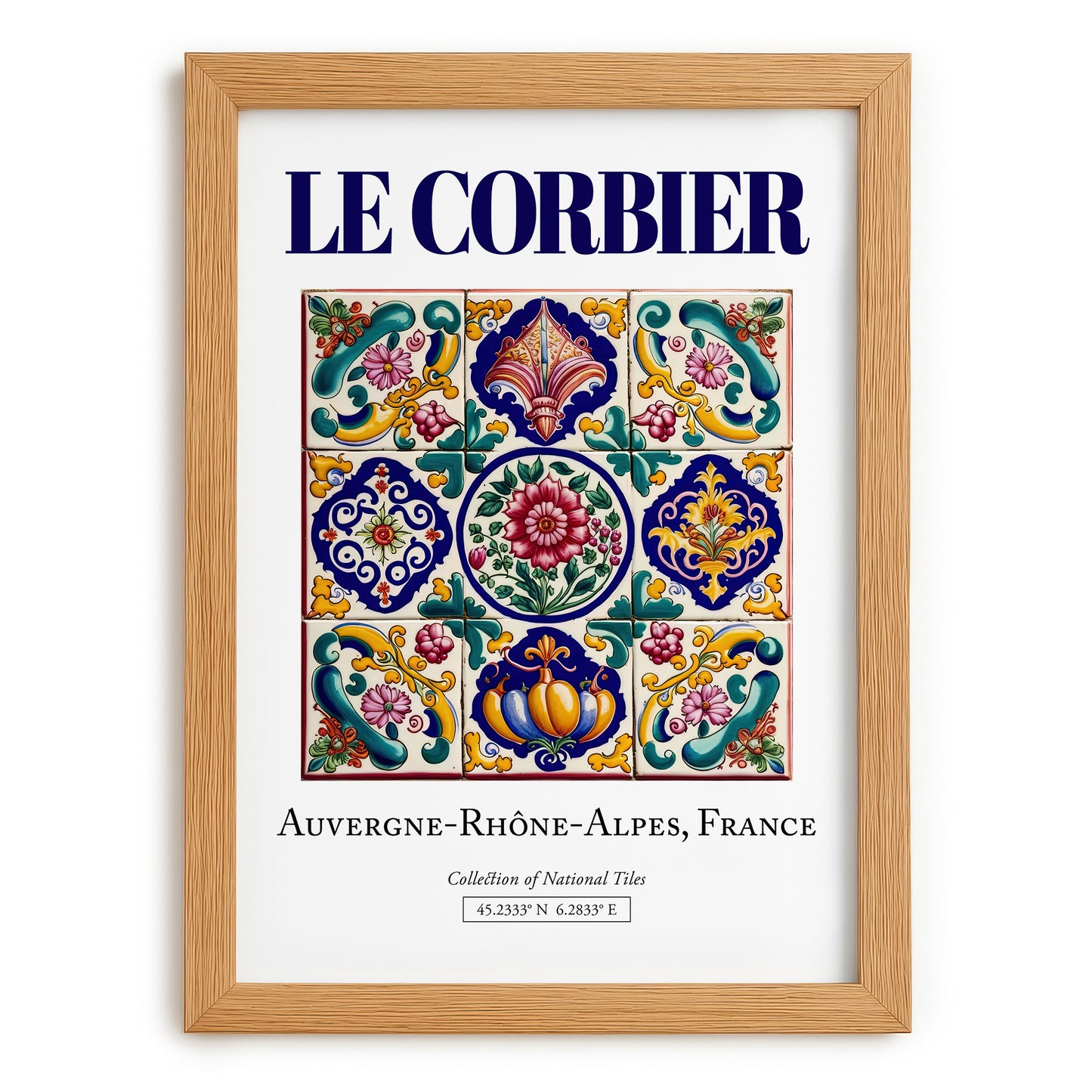 Le Corbier, France – Travel Poster, set in oak frame