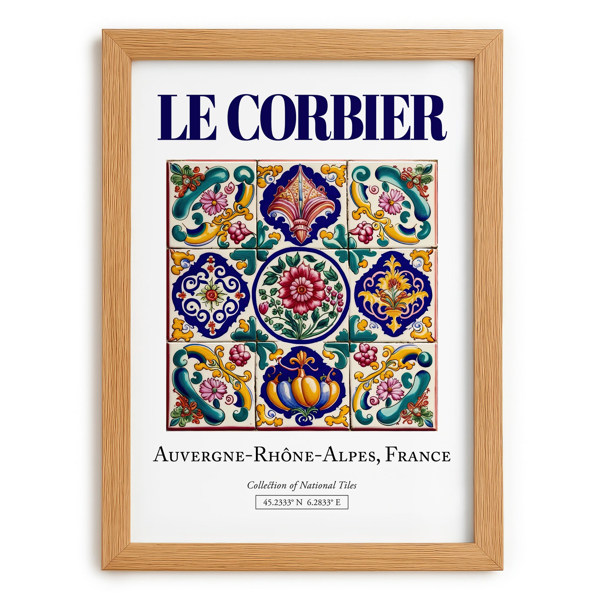 Le Corbier, France – Travel Poster, set in oak frame