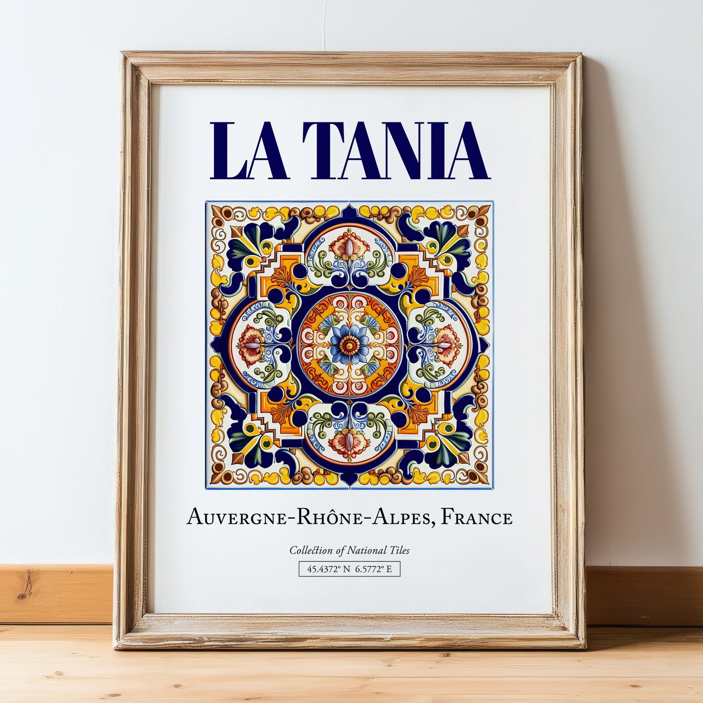 La Tania, France – Travel Print, in wooden frame leaning on the floor